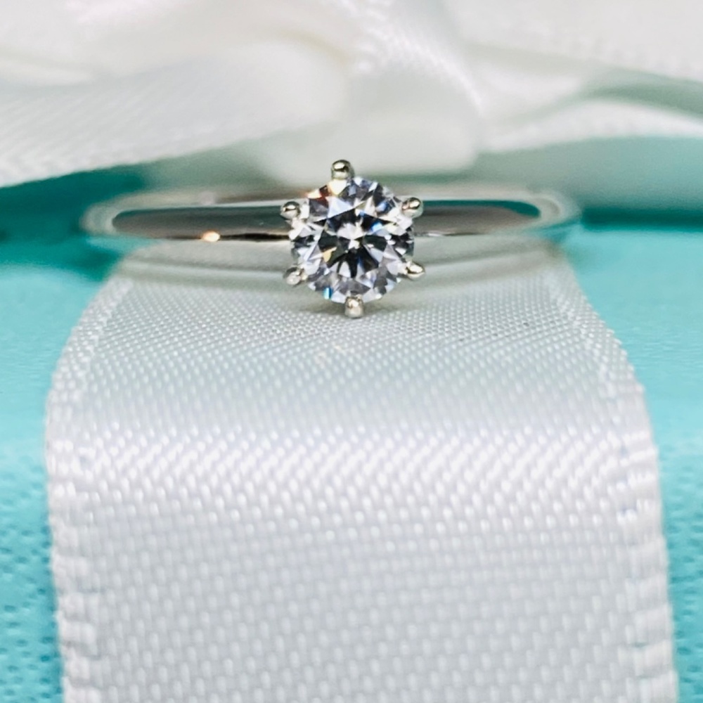 SOLD 🔥Tiffany & Co .23 PlatinumDiamond Solitaire Engagement Laser  VVS1 EX - Picture 8 of 8